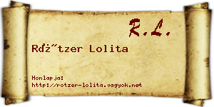 Rötzer Lolita névjegykártya